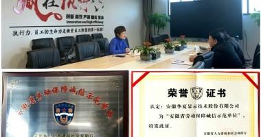好消息  公司被認(rèn)定為 2020年度“安徽省勞動(dòng)保障誠信示范單位”